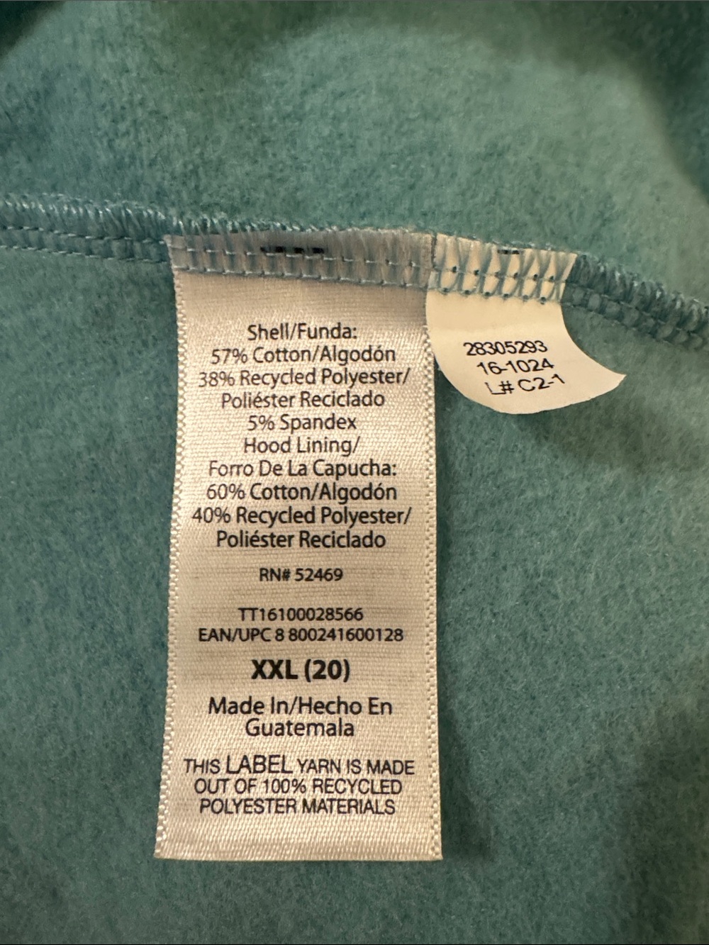 Time and Tru Teal Hoodie - Picture 2 of 2